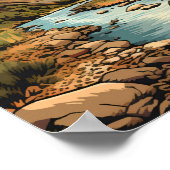 Big Bend National Park Illustratie Retro Poster (Hoek)
