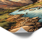 Big Bend National Park Illustratie Retro Poster (Hoek)