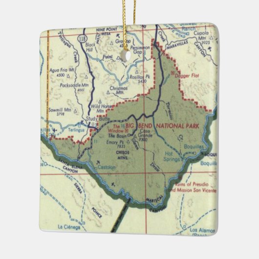 Big Bend National Park Map Keramisch Ornament (Links)