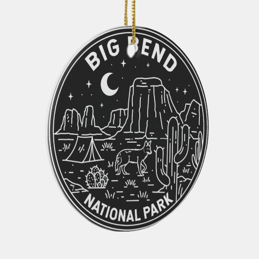 Big Bend National Park Monoline Keramisch Ornament (Rechts)