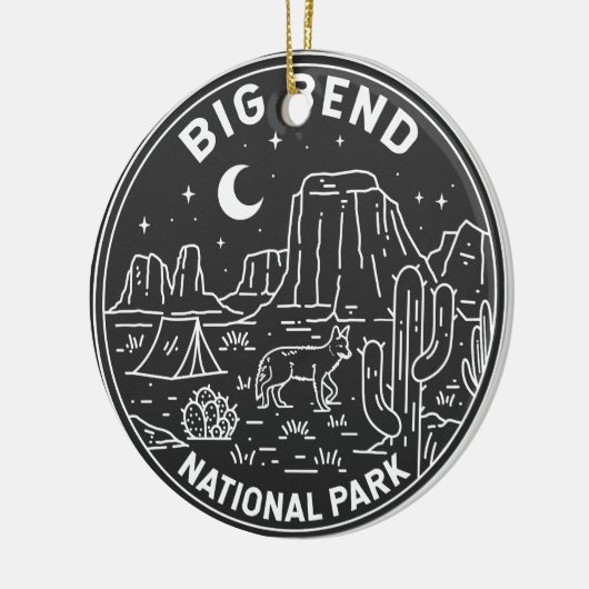 Big Bend National Park Monoline Keramisch Ornament (Links)