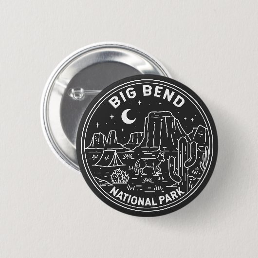 Big Bend National Park Monoline Ronde Button 5,7 Cm (Voorkant /achterkant)