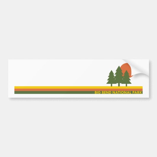 Big Bend National Park Pine Trees Sun Bumpersticker (Voorkant)