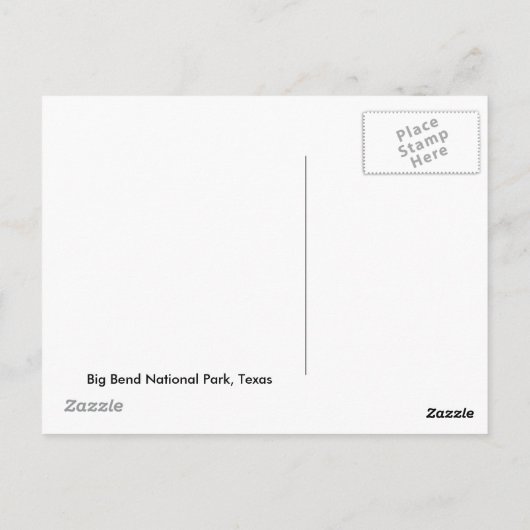 Big Bend National Park Post Card Briefkaart (Achterkant)