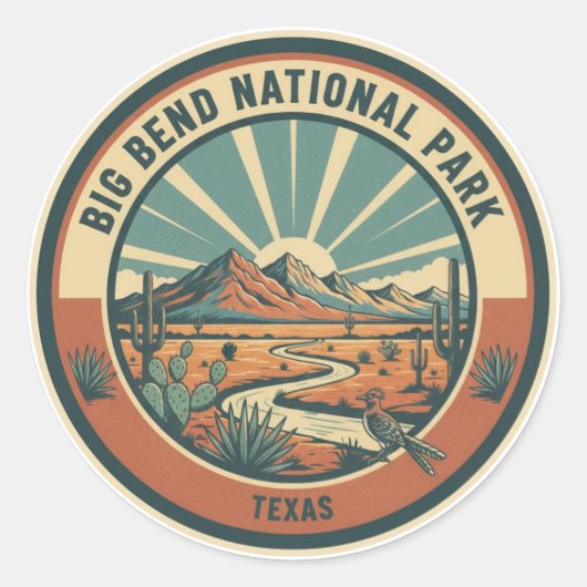 Big Bend National Park Reis Ronde Sticker (Voorkant)