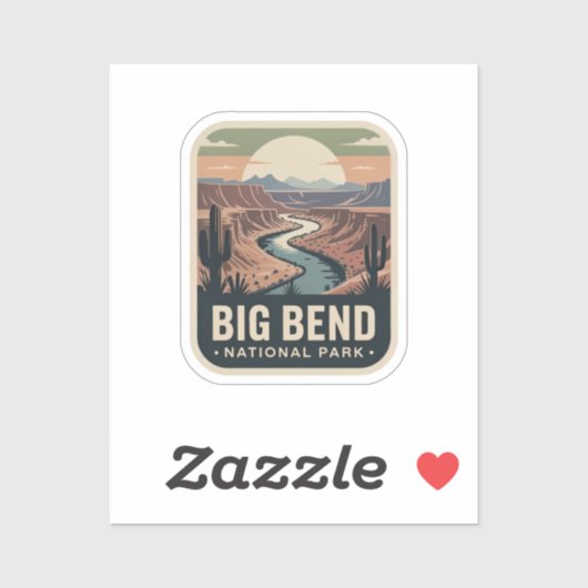 Big Bend National Park Retro Badge Sticker (Vel)
