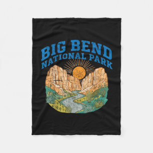 Big Bend National Park retro canyon zon rivier Fleece Deken