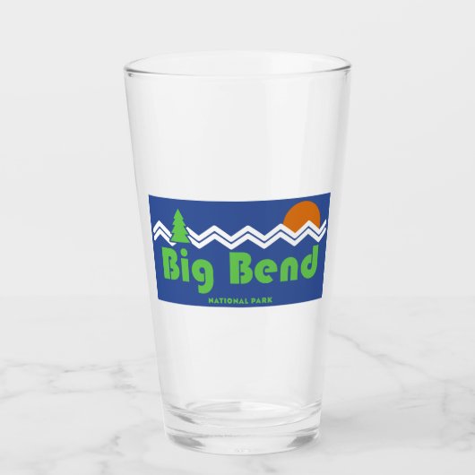 Big Bend National Park Retro Glas (Voorkant)