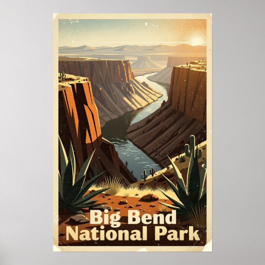 Big Bend National Park Retro Poster (Voorkant)