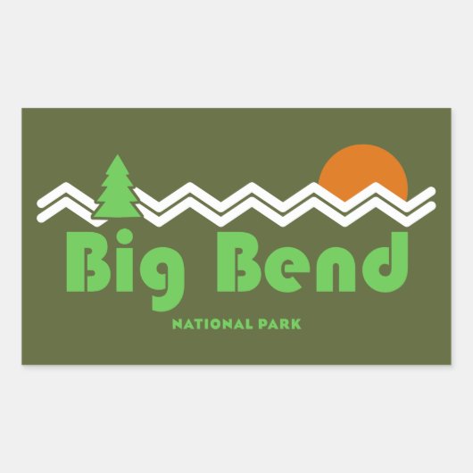 Big Bend National Park Retro Rechthoekige Sticker (Voorkant)