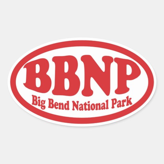 Big Bend National Park rode ovale sticker (Voorkant)