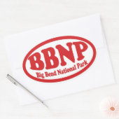 Big Bend National Park rode ovale sticker (Envelop)