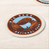Big Bend National Park Ronde Kartonnen Onderzetter (Gebogen)