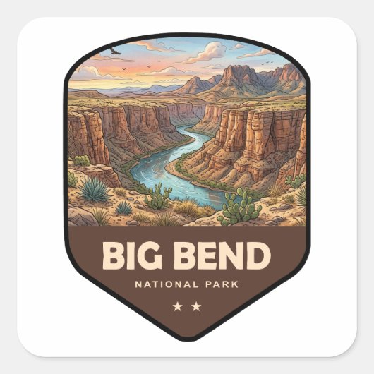 Big Bend National Park Schild Vierkante Sticker (Voorkant)