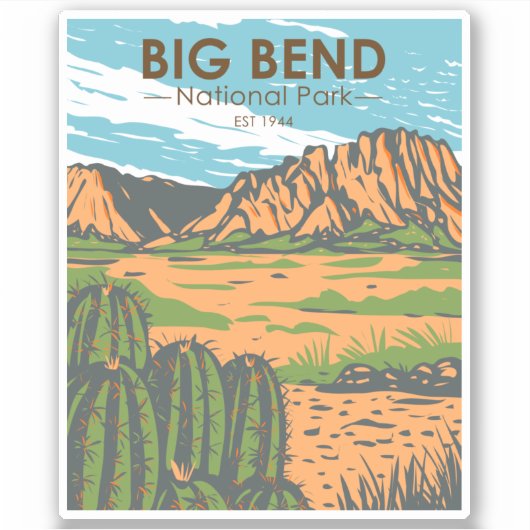 Big Bend National Park Sticker (Voorkant)