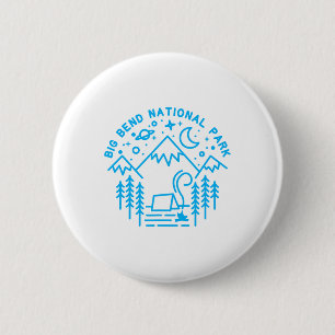 Big Bend National Park T-shirt Camping Lijn Kunst Ronde Button 5,7 Cm