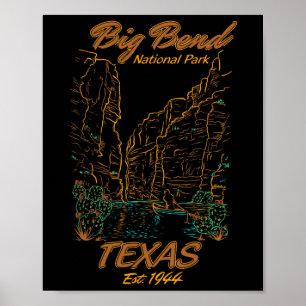 Big Bend National Park Texas Kamperen Wandel Natuu Poster