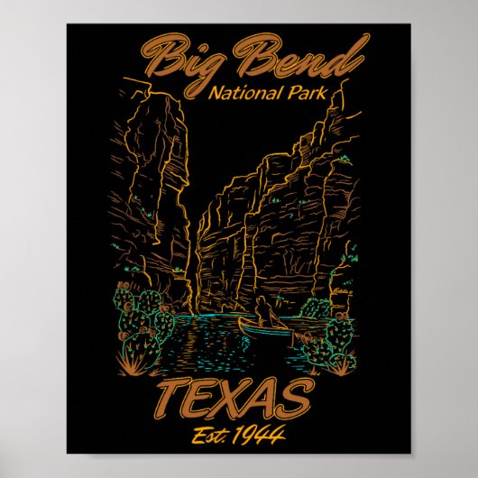 Big Bend National Park Texas Kamperen Wandel Natuu Poster (Voorkant)