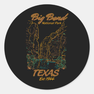 Big Bend National Park Texas Kamperen Wandelen Nat Ronde Sticker