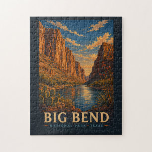 Big Bend National Park Texas Moderne Houtsnede Legpuzzel