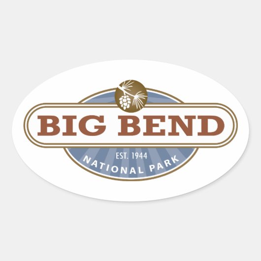 Big Bend National Park Texas Ovale Sticker (Voorkant)