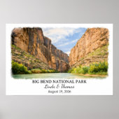 Big Bend National Park Texas Poster, Aquarel Poster (Voorkant)