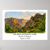 Big Bend National Park Texas Poster, Aquarel Poster (Voorkant)