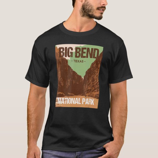 Big Bend National Park Texas Poster Design T-shirt (Voorkant)