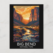 Big Bend National Park Texas Retro Travel Briefkaart (Voorkant)