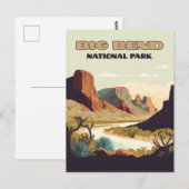 Big Bend National Park Texas Retro Travel Briefkaart (Voorkant / Achterkant)