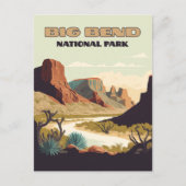 Big Bend National Park Texas Retro Travel Briefkaart (Voorkant)