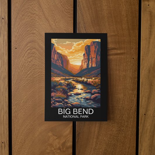 Big Bend National Park Texas Retro Travel Briefkaart