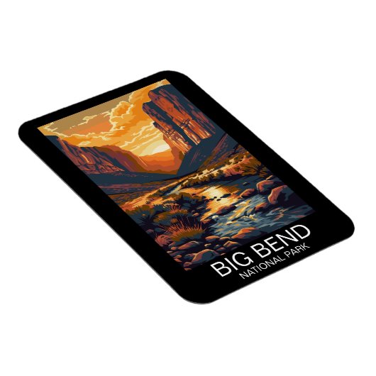 Big Bend National Park Texas Retro Travel Magneet (Rechterzijde)
