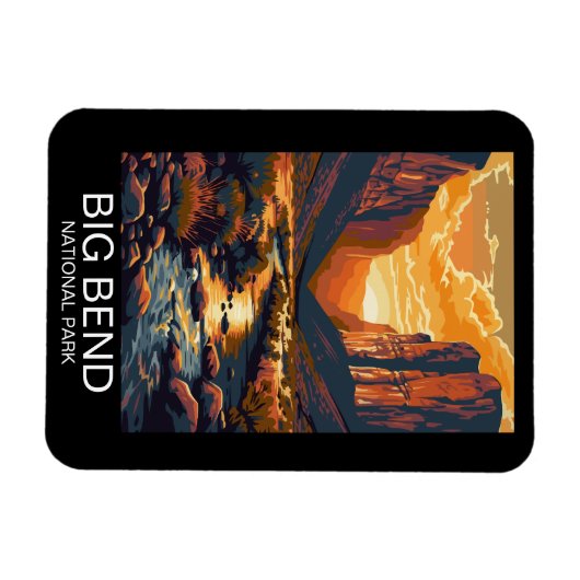 Big Bend National Park Texas Retro Travel Magneet (Horizontaal)