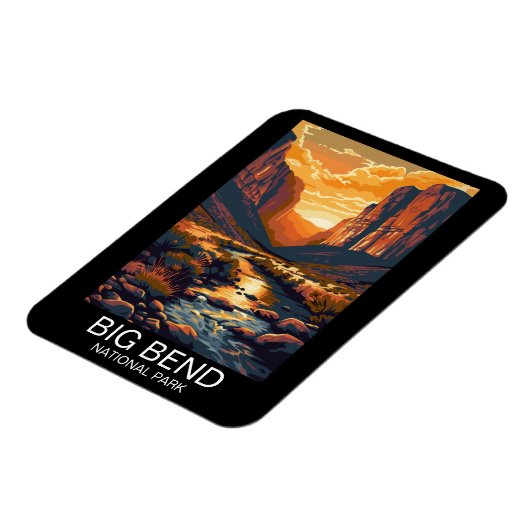 Big Bend National Park Texas Retro Travel Magneet (Linkerzijde)