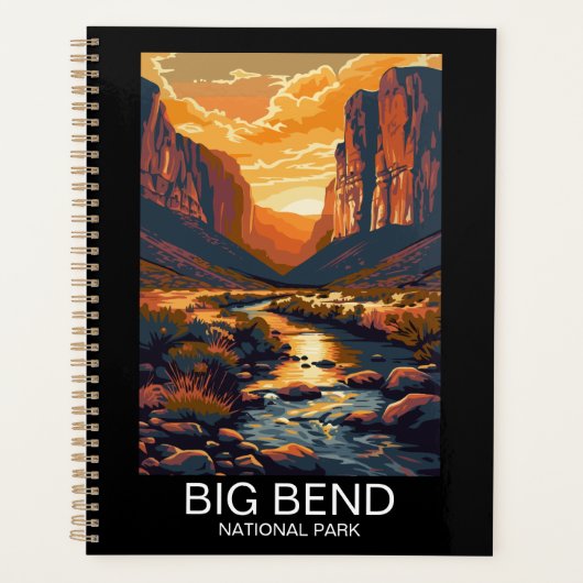 Big Bend National Park Texas Retro Travel Planner (Voorkant)