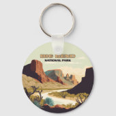 Big Bend National Park Texas Retro Travel Sleutelhanger (Voorkant)