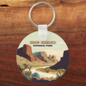 Big Bend National Park Texas Retro Travel Sleutelhanger (Achterkant)
