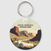Big Bend National Park Texas Retro Travel Sleutelhanger (Achterkant)