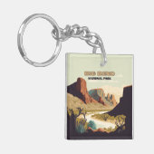 Big Bend National Park Texas Retro Travel Sleutelhanger (Voorkant Links)