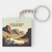Big Bend National Park Texas Retro Travel Sleutelhanger (Achterkant)