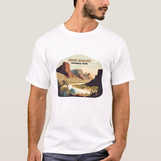 Big Bend National Park Texas Retro Travel T-shirt (Voorkant)