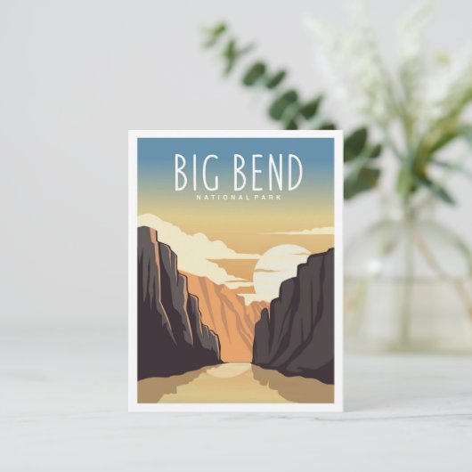 Big Bend National Park Texas Travel Illustration Briefkaart (Staand voorkant)
