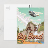 Big Bend National Park vintage reisposter Briefkaart (Voorkant / Achterkant)
