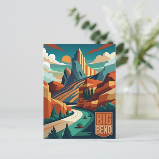 Big Bend National Park waterverf schilderij Briefkaart (Staand voorkant)