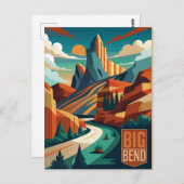 Big Bend National Park waterverf schilderij Briefkaart (Voorkant / Achterkant)