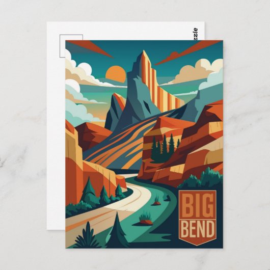 Big Bend National Park waterverf schilderij Briefkaart (Voorkant / Achterkant)