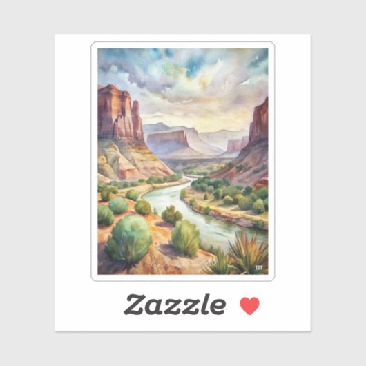 Big Bend National Park Waterverf Schilderij Sticker (Vel)