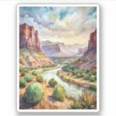 Big Bend National Park Waterverf Schilderij Sticker (Voorkant)