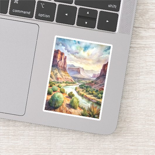 Big Bend National Park Waterverf Schilderij Sticker (Detail)